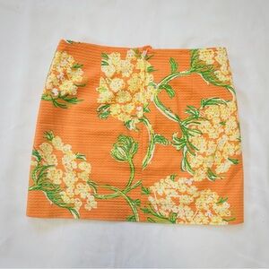 Lilly Pulitzer Lace by Dock Orange floral mini skirt 4, 100% cotton